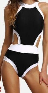 NWT Black and white cut out one peice